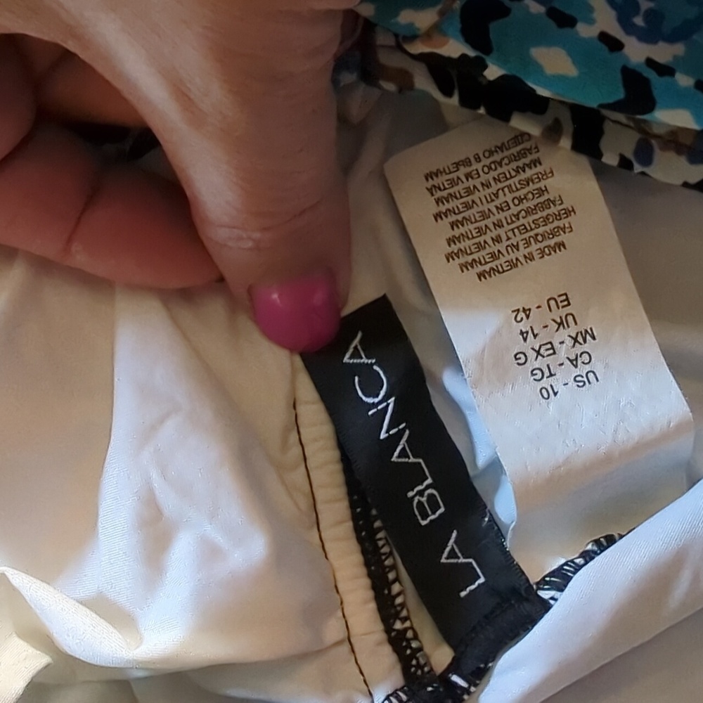 La Blanca Blue Patterned One Piece Swimsuit - Picture 7 of 13